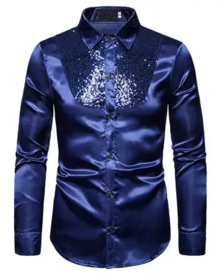 Homem Meia-Noite Camisa Homem Meia-Noite com glitter e strass que brilha 611