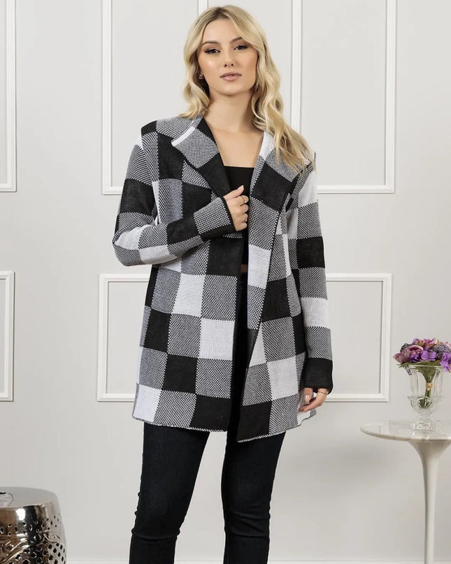 XADREZ de frio tricot lã cardigã inverno com capuz blusa moda feminina tricot linha KIMONO inverno Blusinha Manga longo 226