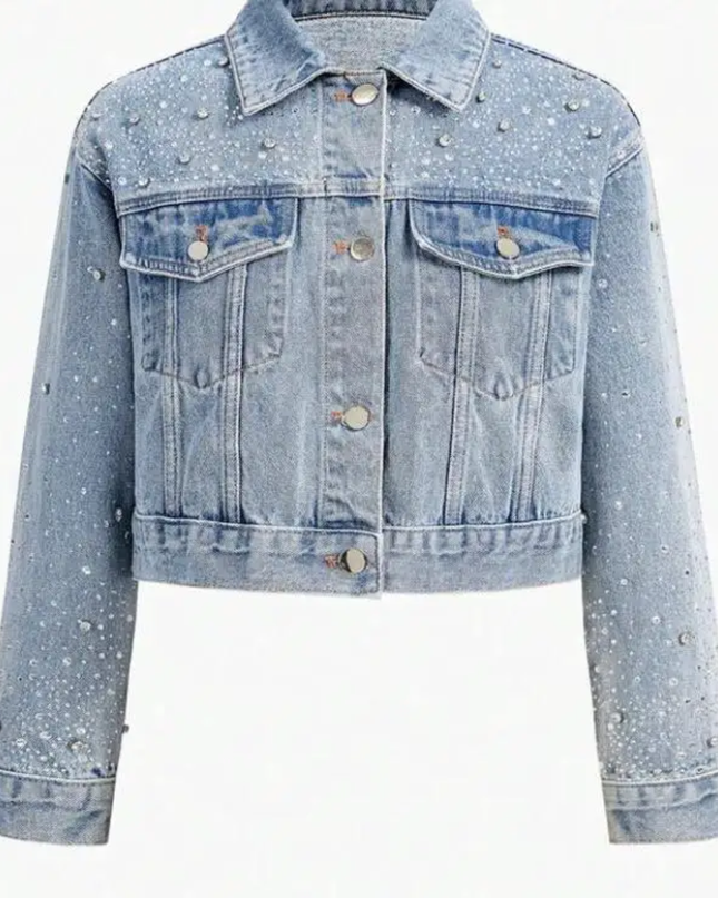 Women's quilted denim jacket
