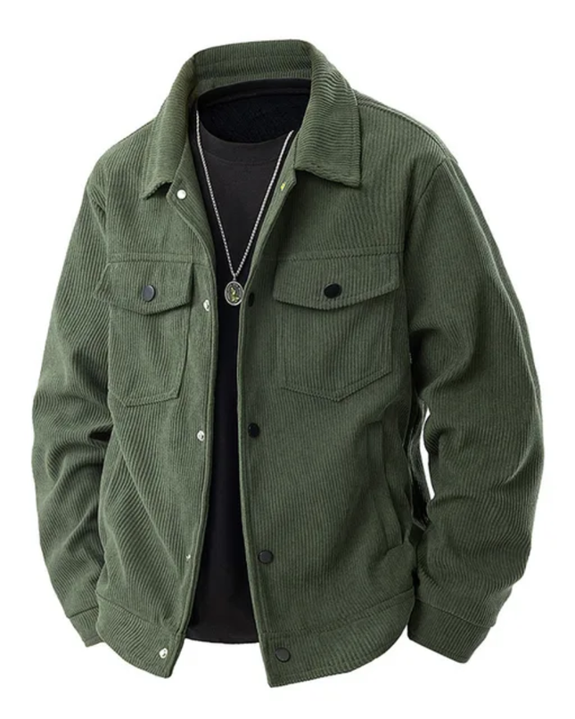 Jaqueta masculina com bolso e botão na lapela 16