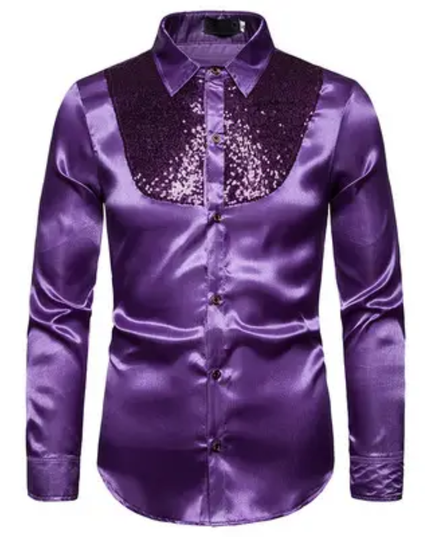 Homem Meia-Noite Camisa Homem Meia-Noite com glitter e strass que brilha 611