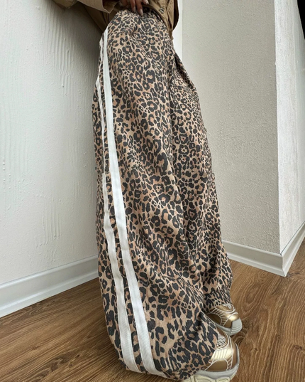 Leopard print high waist pants