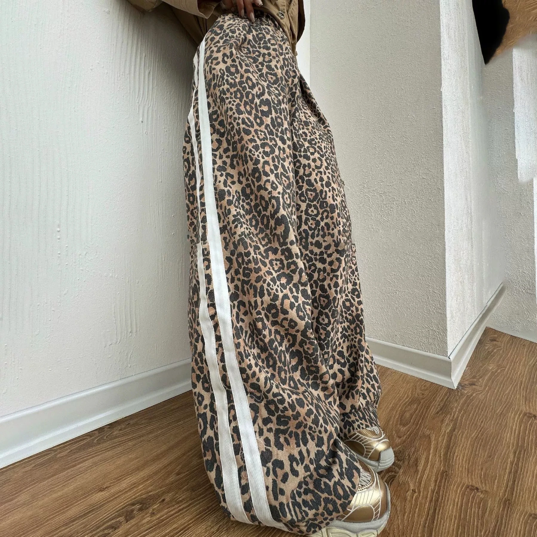 Leopard print high waist pants