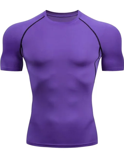 Camiseta fitness masculina elástica respirável slim fit 11