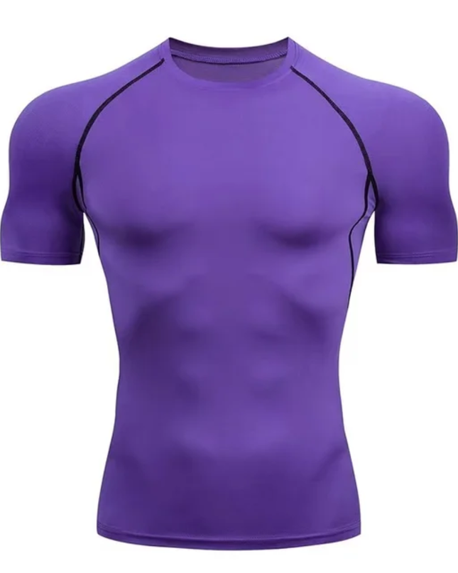 Camiseta fitness masculina elástica respirável slim fit 11
