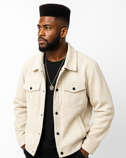 Jaqueta masculina com bolso e botão na lapela 16