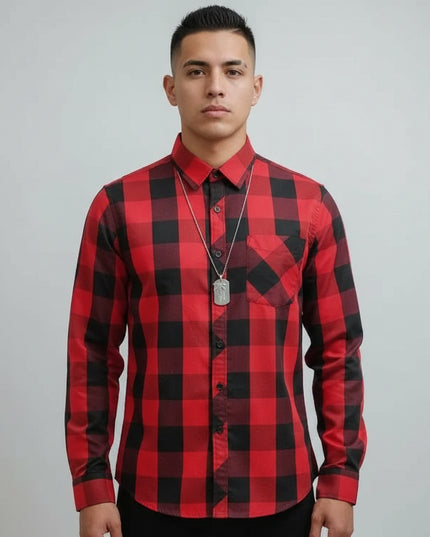 camisa social xadrez não amassa passa fácil fabrica 463