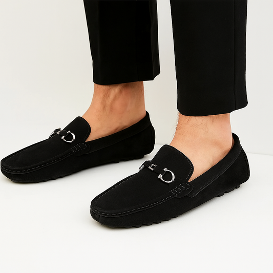 Mocassins masculinos de camurça de vaca 07