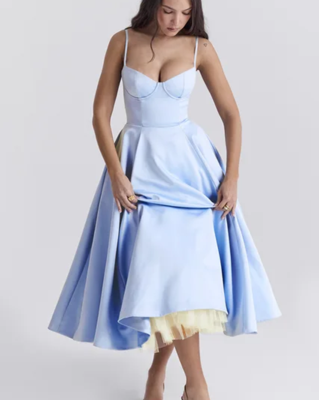 Vestido Longo de Tule Evasê Elegante para Mulheres, Adequado para Encontro Casual, Passeio, Festa Noturna 301