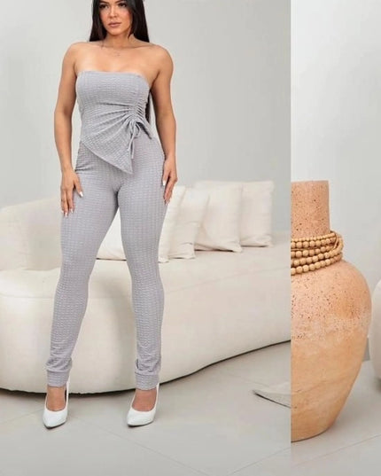 Conjunto de calça e blusa tomara que caia com bojo 95