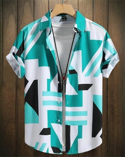 Men's pattern short sleeve shirt