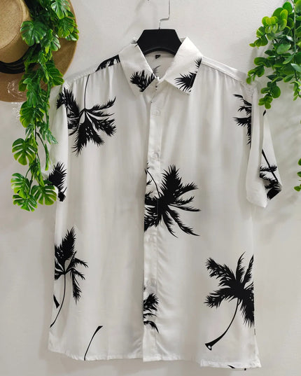 Camisa Floral Havaiana Praia Verão Masculino Manga Curta De Botão Tecido Viscose 477