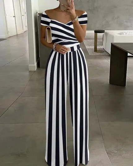 Macacão Floral com Decote em V para Mulheres, com Bolsos, Caimento Relaxado, Adequado 193