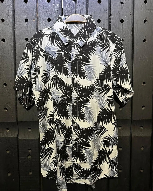 Camisa Floral Viscose Masculina Camisa Estampada Com Botão 466