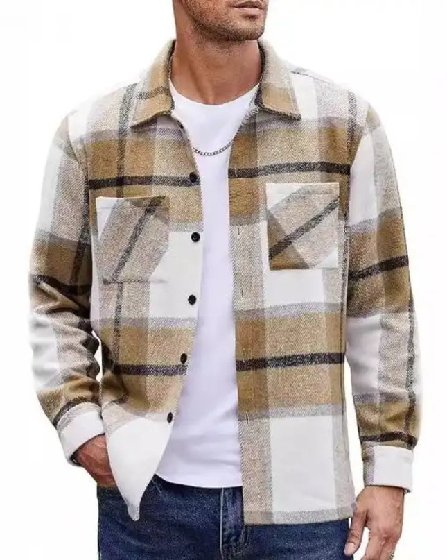 Camisa Masculina Xadrez Oversized em Flanela