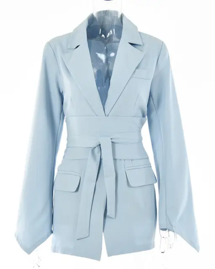 Breasted belt woman blazer
