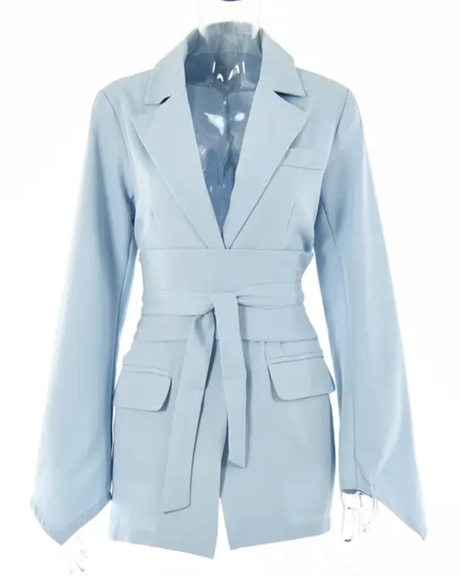 Breasted belt woman blazer