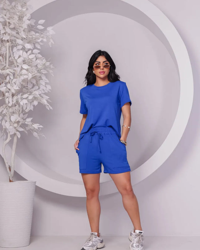 Conjunto Feminino Moletinho Short e blusa Confortável 138