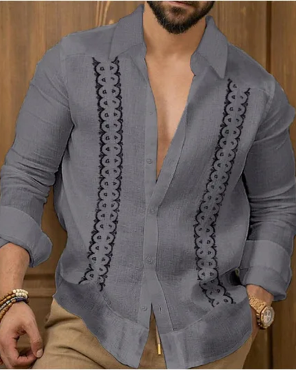 Men's vintage plaid shirt long sleeve