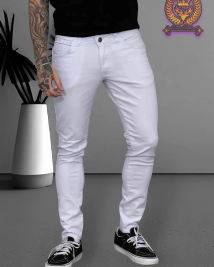Calça Jeans Masculina White Premium Mega Skinny  Confortável  Premium Branco 274