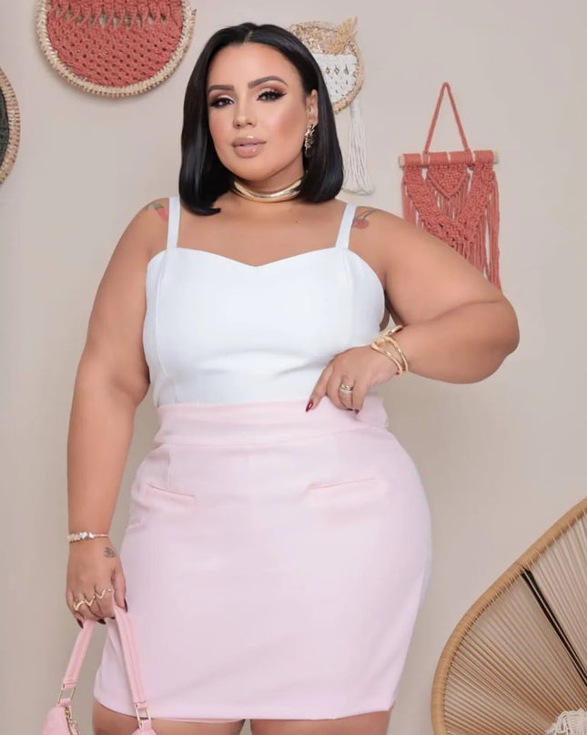 SHORT SAIA PLUS SIZE ALFAIATARIA MODA VERÃO 277