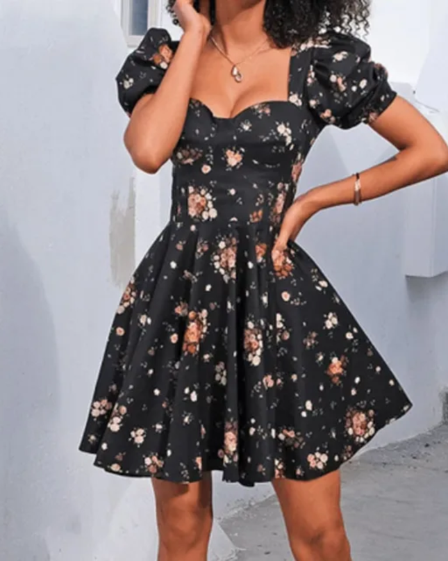 Soleia Zíper Floral Boho Vestido 219