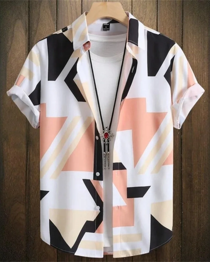 Men's pattern short sleeve shirt