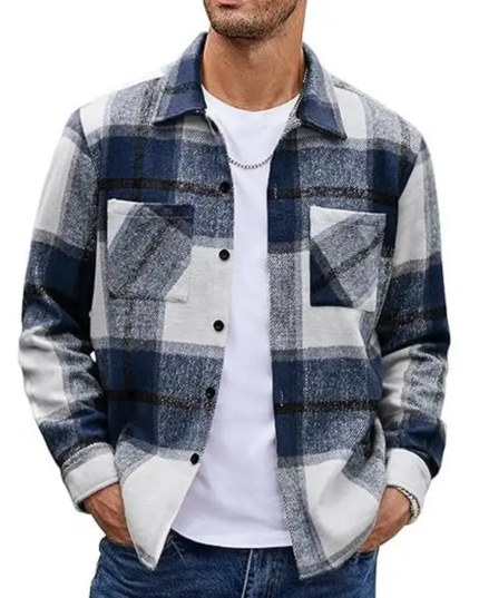 Camisa Masculina Xadrez Oversized em Flanela