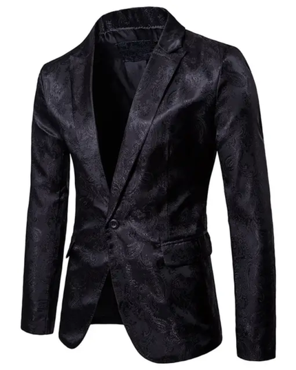 Homem Meia-Noite Homens Halloween Jacquard Botão Único Blazer 610