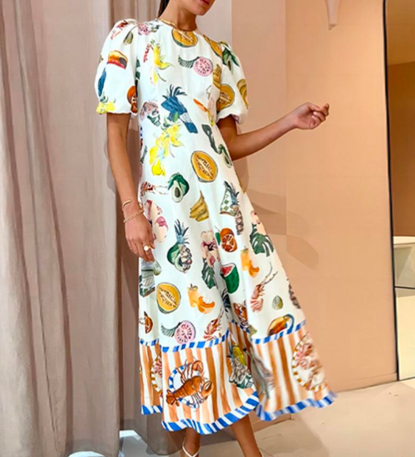 Almamuse Vestido Elegante Floral Feminino 204