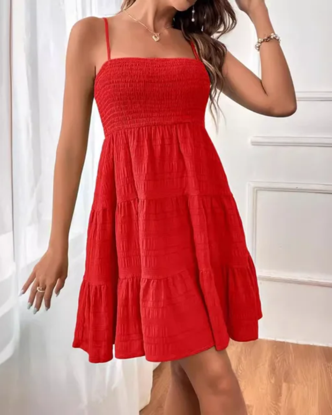 Vestido curto de festa com babados 03