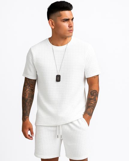 Men's loose summer short sleeve and shorts set