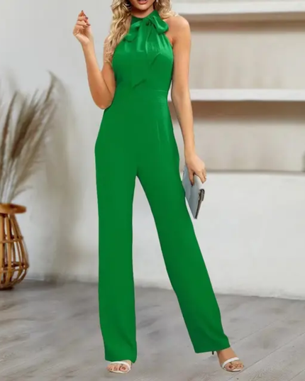 Macacão De Pescoço Halter Feminino, gola alta e cintura midi 527